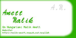anett malik business card